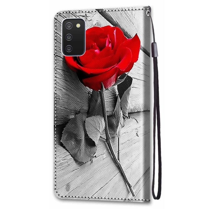 Flip Case Für Samsung Galaxy A03s Rote Rose