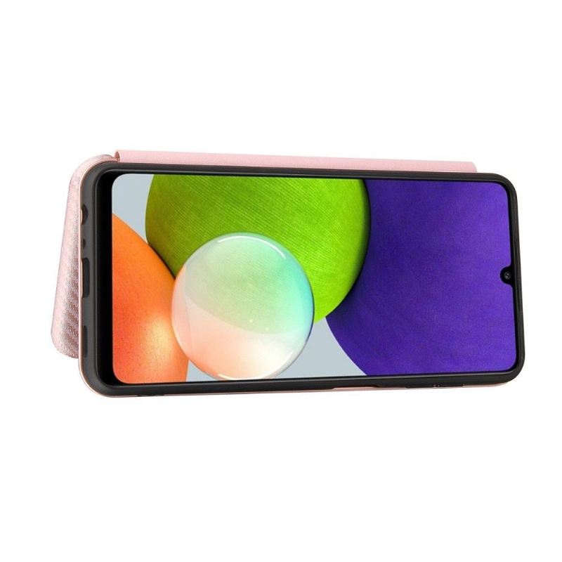 Flip Case Für Samsung Galaxy A22 4G Kunstleder Im Kohlefaser-stil