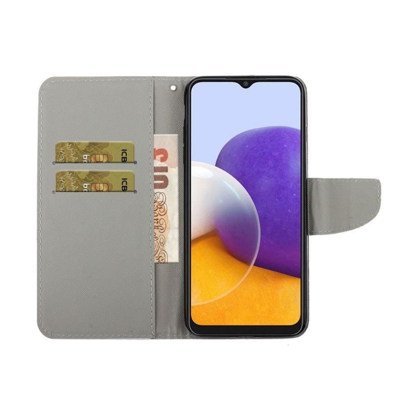 Flip Case Für Samsung Galaxy A22 4G Panda-blumen