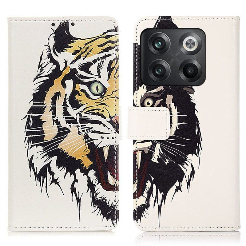 Flip Case Für OnePlus 10T 5G Wilder Tiger