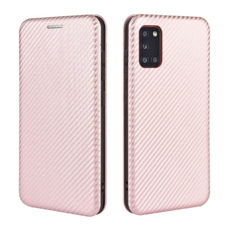 Flip Case Für Samsung Galaxy A31 Kohlefaser-effekt