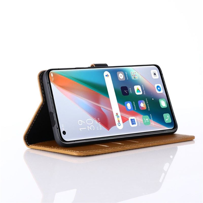 Case Für Oppo Find X3 Pro Flip Case Retro-folio Aus Kunstleder