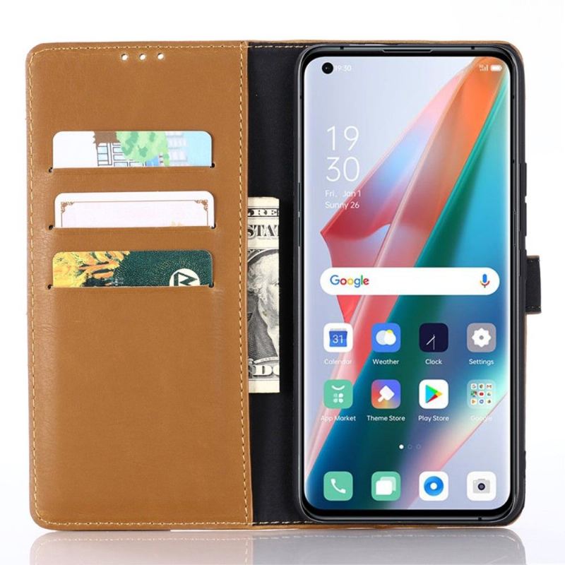 Case Für Oppo Find X3 Pro Flip Case Retro-folio Aus Kunstleder