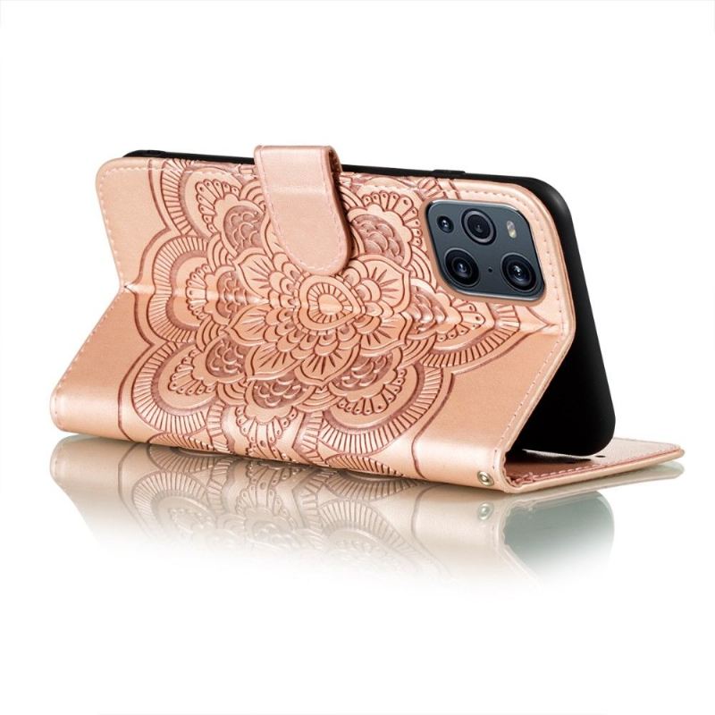 Flip Case Für Oppo Find X3 Pro Einzelnes Mandala