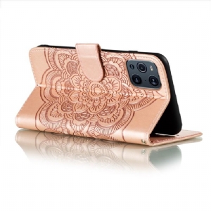 Flip Case Für Oppo Find X3 Pro Einzelnes Mandala