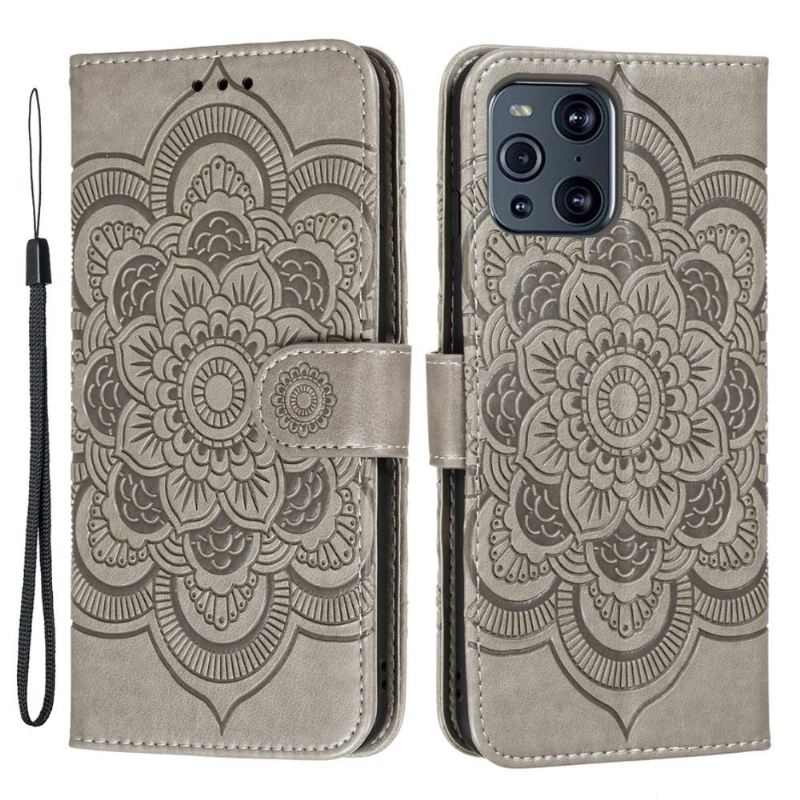 Flip Case Für Oppo Find X3 Pro Einzelnes Mandala