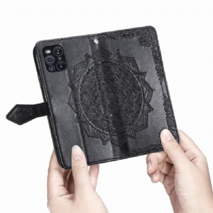 Flip Case Für Oppo Find X3 Pro Mandala-relief Aus Kunstleder