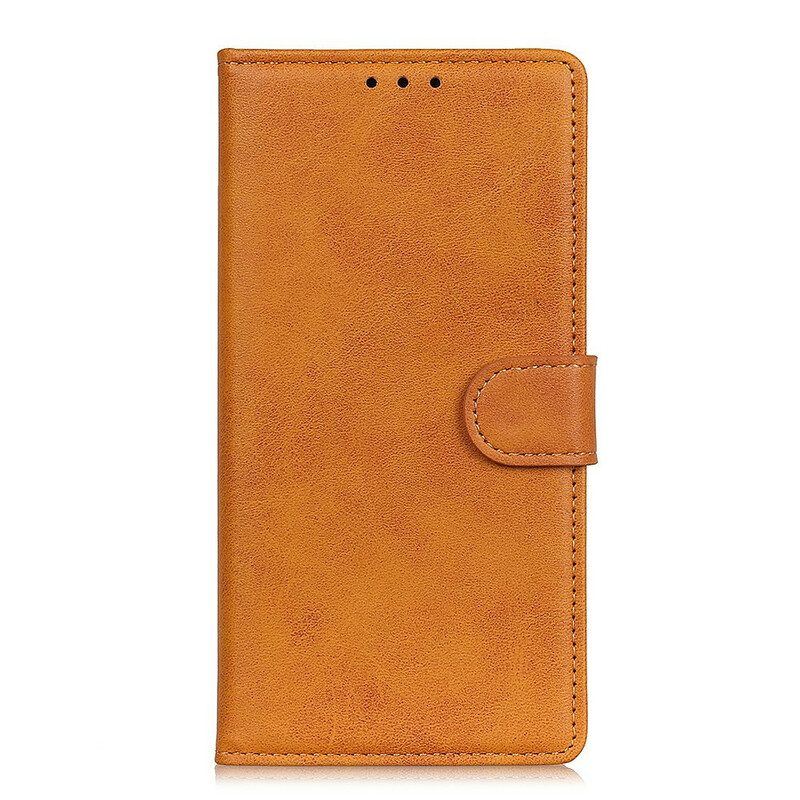 Flip Case Für Oppo Find X3 Pro Matter Vintage-ledereffekt