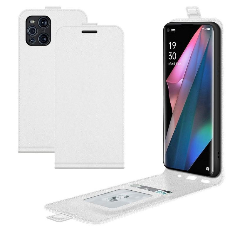 Lederhüllen Für Oppo Find X3 Pro Flip Case Vertikales Kunstleder