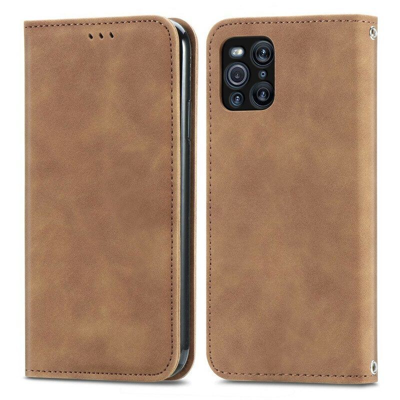 Schutzhülle Für Oppo Find X3 Pro Flip Case Vintage-kunstleder