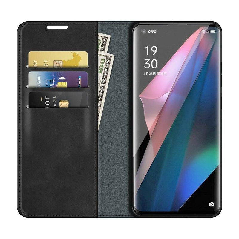 Schutzhülle Für Oppo Find X3 Pro Flip Case Weicher Ledereffekt