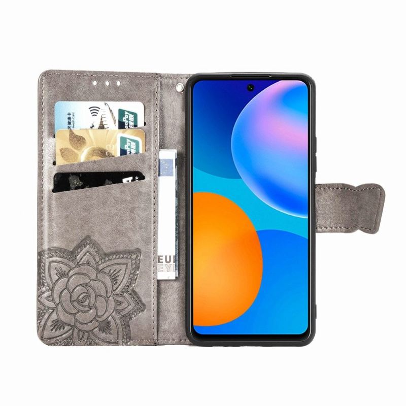 Flip Case Für Huawei P Smart 2021 Geprägter Schmetterling