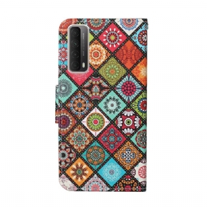 Lederhüllen Für Huawei P Smart 2021 Anti-Sturz Kaleidoskop-mandala