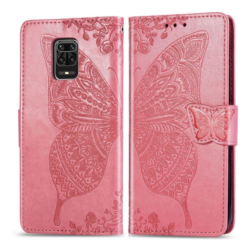 Flip Case Für Xiaomi Redmi Note 9S / Redmi Note 9 Pro Geprägter Schmetterling