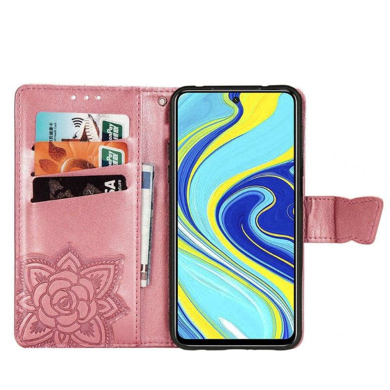 Flip Case Für Xiaomi Redmi Note 9S / Redmi Note 9 Pro Geprägter Schmetterling