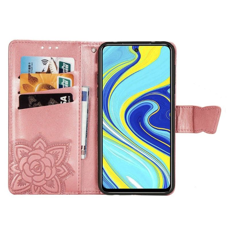 Flip Case Für Xiaomi Redmi Note 9S / Redmi Note 9 Pro Geprägter Schmetterling