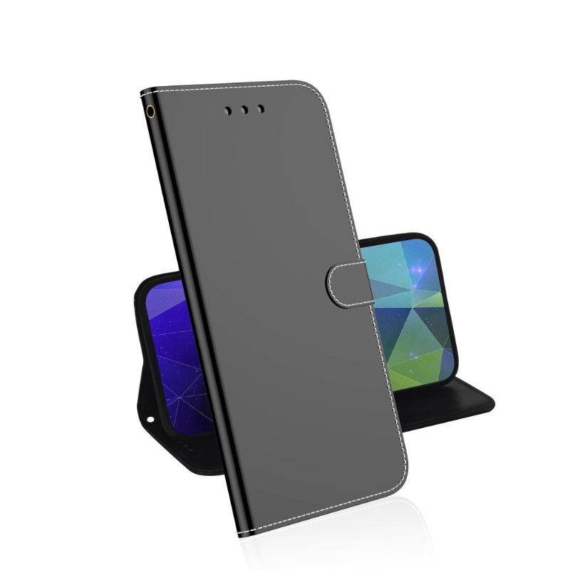 Flip Case Für Huawei Y6p Kunstleder Spiegeleffekt