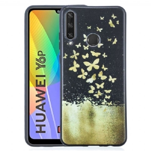 Hülle Für Huawei Y6p Goldene Schmetterlinge