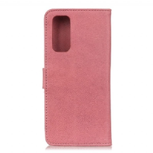 Flip Case Für Samsung Galaxy Note 20 Khazneh Kartenetui Aus Kunstleder – Pink