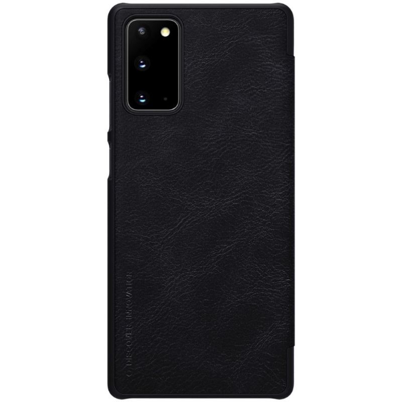 Flip Case Für Samsung Galaxy Note 20 Qin-ledereffekt - Schwarz