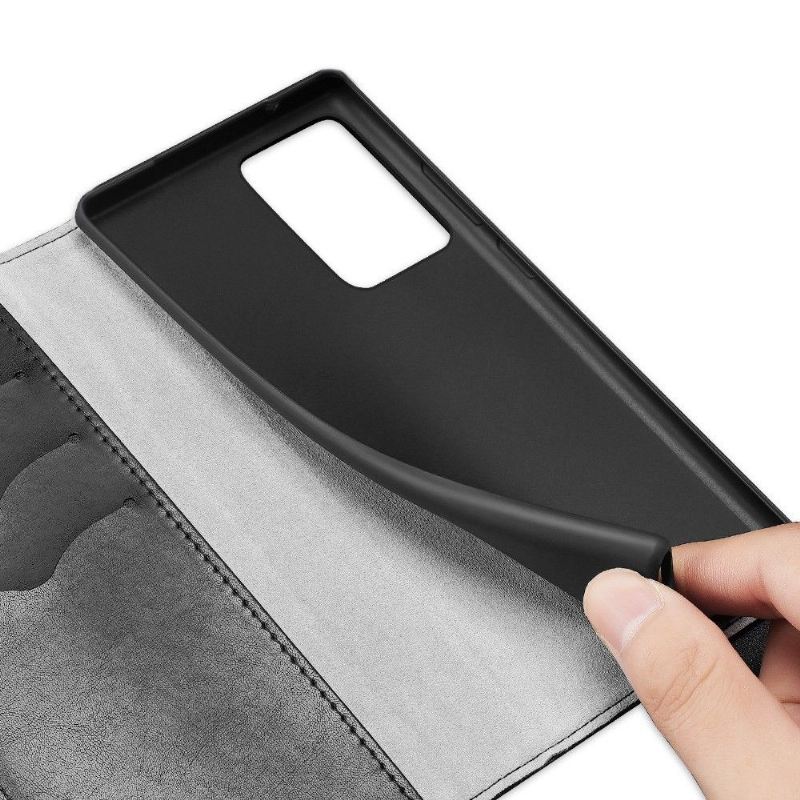 Flip Case Für Samsung Galaxy Note 20 Serie Kado Kunstleder - Schwarz