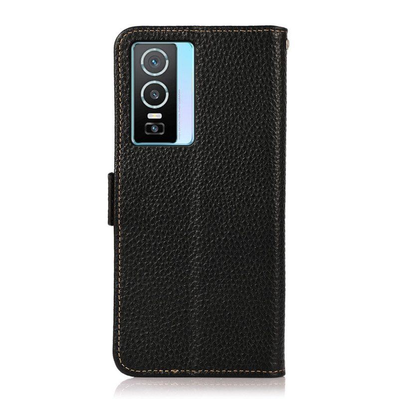 Flip Case Für Vivo Y76 5G Lychee-leder Khazneh Rfid