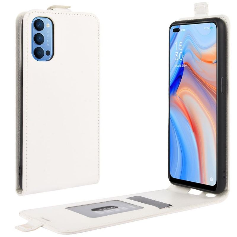 Lederhüllen Für Oppo Reno 4 5G Flip Case Vertikales Kunstleder