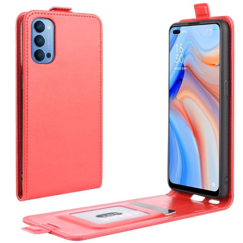 Lederhüllen Für Oppo Reno 4 5G Flip Case Vertikales Kunstleder