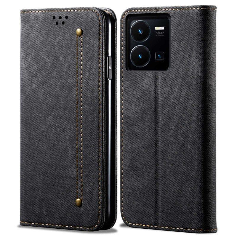 Schutzhülle Für Vivo Y22s Flip Case Denim-stoff