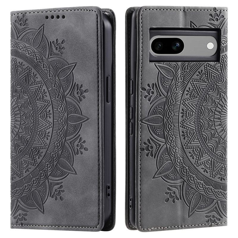 Flip Case Google Pixel 8a Handyhülle Mandala-wildleder-effekt