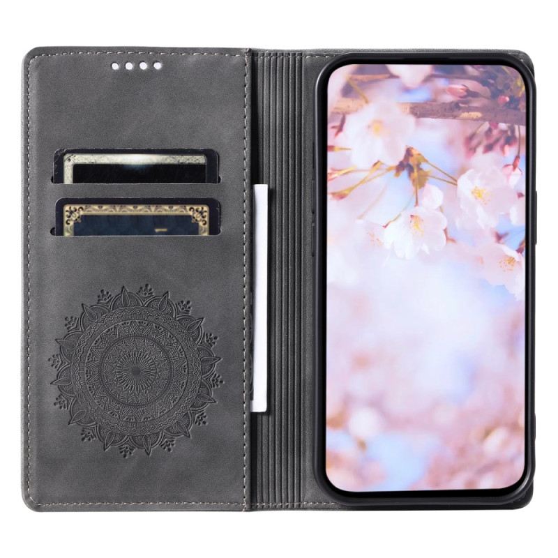 Flip Case Google Pixel 8a Handyhülle Mandala-wildleder-effekt