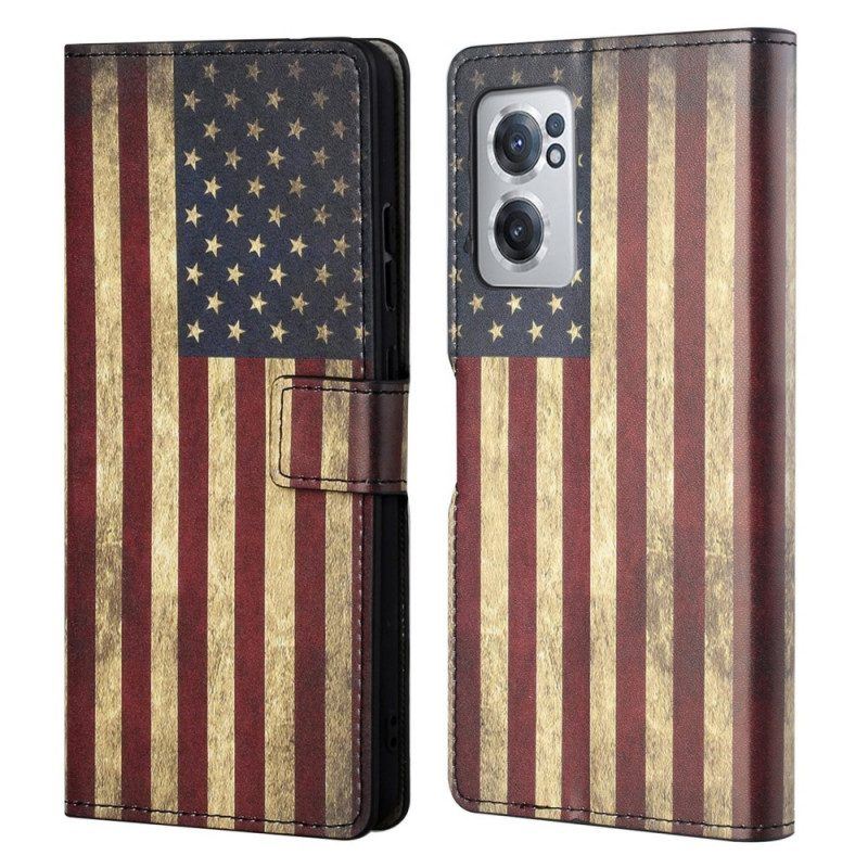 Flip Case Für OnePlus Nord CE 2 5G Amerikanische Flagge