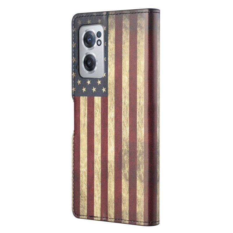 Flip Case Für OnePlus Nord CE 2 5G Amerikanische Flagge