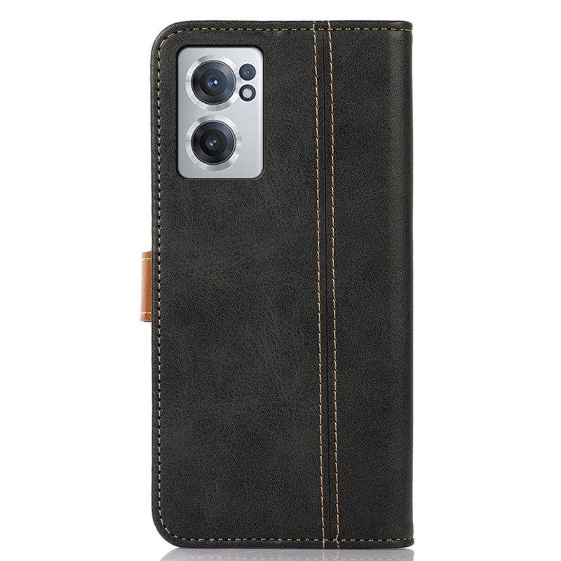 Flip Case Für OnePlus Nord CE 2 5G Kunstleder Mit Knopf