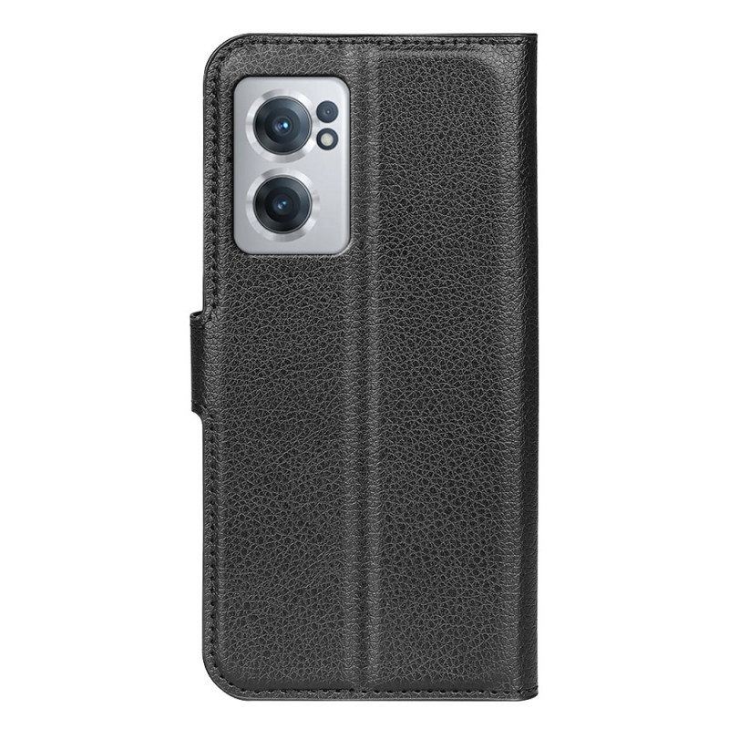 Flip Case Für OnePlus Nord CE 2 5G Litschi-kunstleder