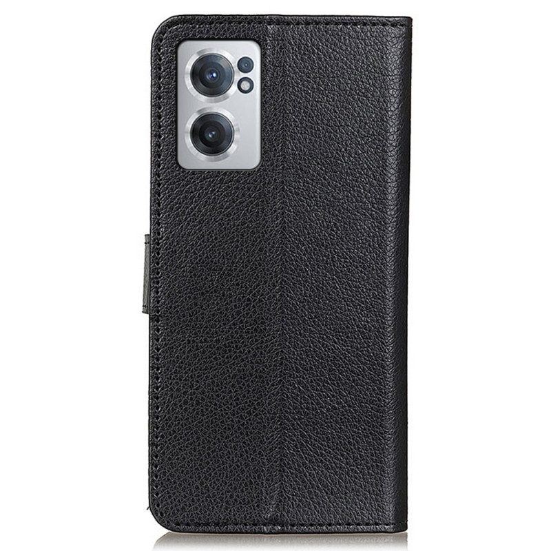 Flip Case Für OnePlus Nord CE 2 5G Litschi-textur