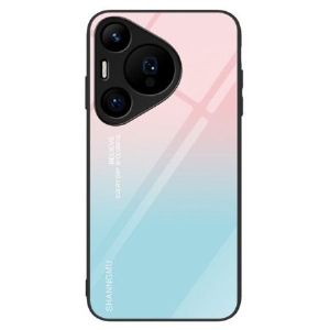 Hülle Für Huawei Pura 70 Pro Gehärtetes Glas Mit Farbverlauf In Rosa Und Blau