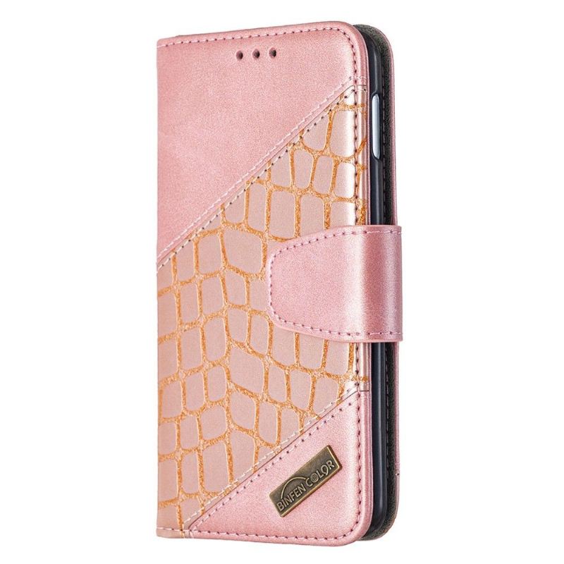 Flip Case Für Samsung Galaxy S10e Croc Aspect Ledereffekt