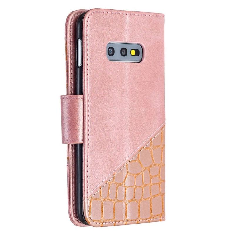 Flip Case Für Samsung Galaxy S10e Croc Aspect Ledereffekt