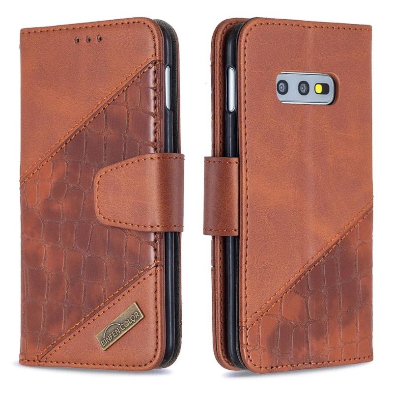 Flip Case Für Samsung Galaxy S10e Croc Aspect Ledereffekt