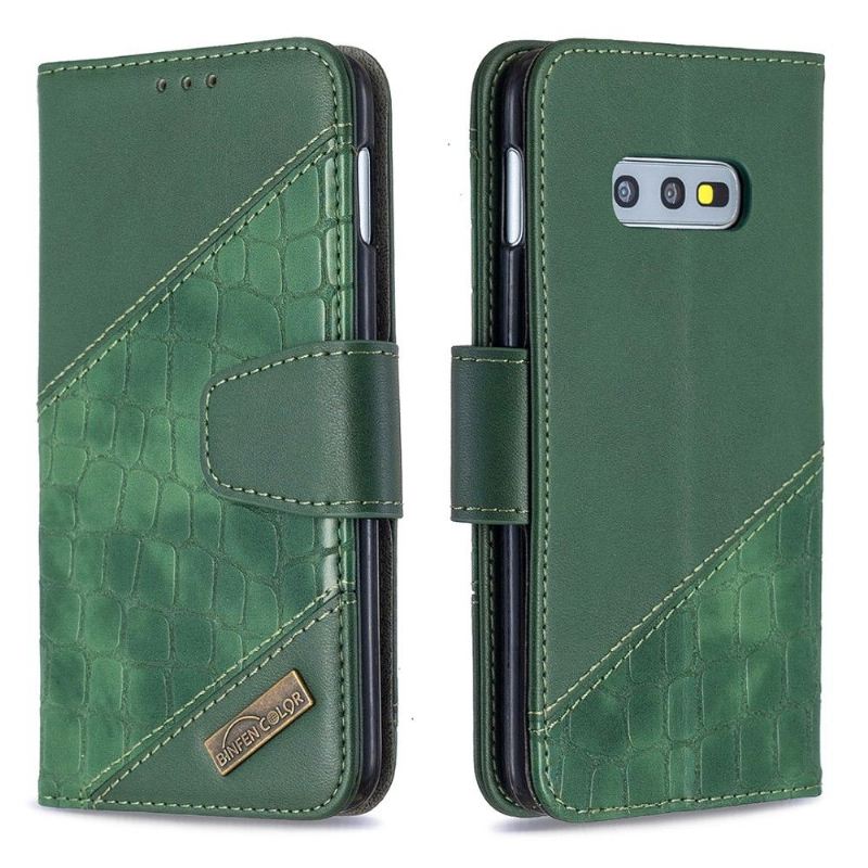 Flip Case Für Samsung Galaxy S10e Croc Aspect Ledereffekt