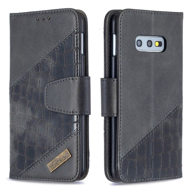 Flip Case Für Samsung Galaxy S10e Croc Aspect Ledereffekt