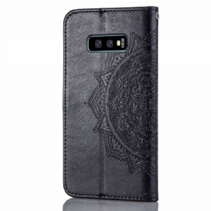 Flip Case Für Samsung Galaxy S10e Mandala Aus Geprägtem Kunstleder