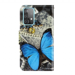 Flip Case Für Samsung Galaxy A52 5G / A52 4G / A52s 5G Blauer Schmetterling