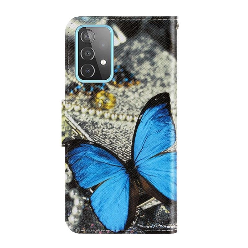 Flip Case Für Samsung Galaxy A52 5G / A52 4G / A52s 5G Blauer Schmetterling