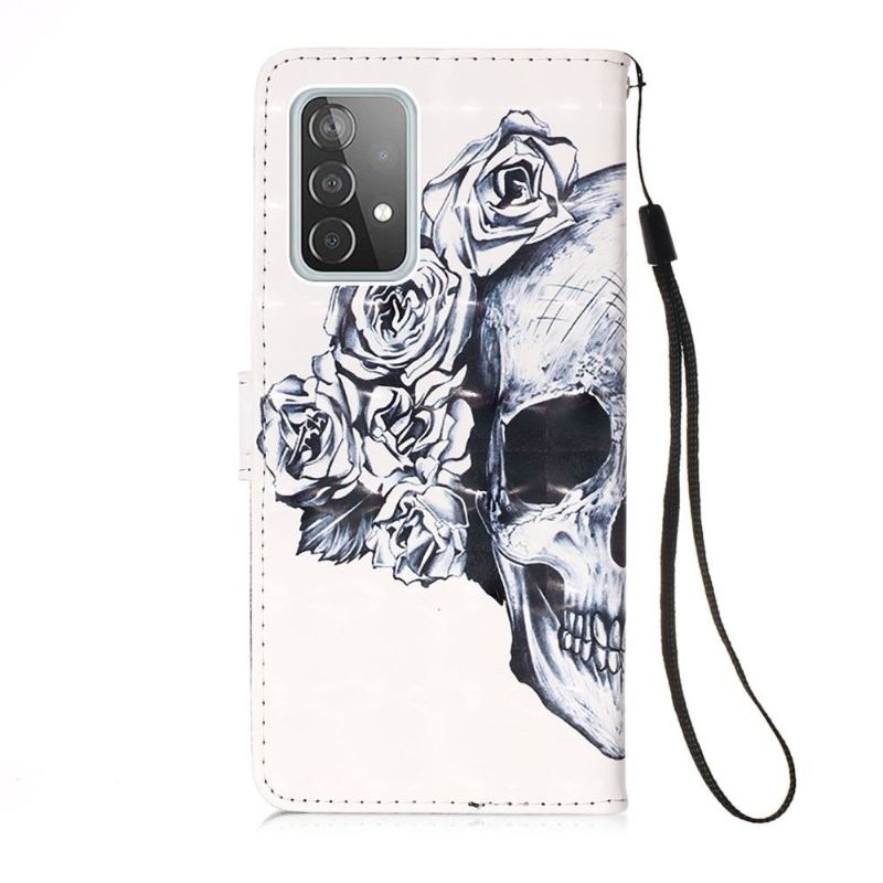 Flip Case Für Samsung Galaxy A52 5G / A52 4G / A52s 5G Blumenschädel