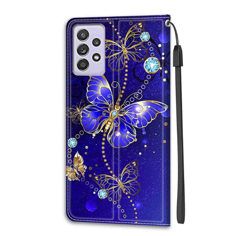 Flip Case Für Samsung Galaxy A52 5G / A52 4G / A52s 5G Lila Schmetterling