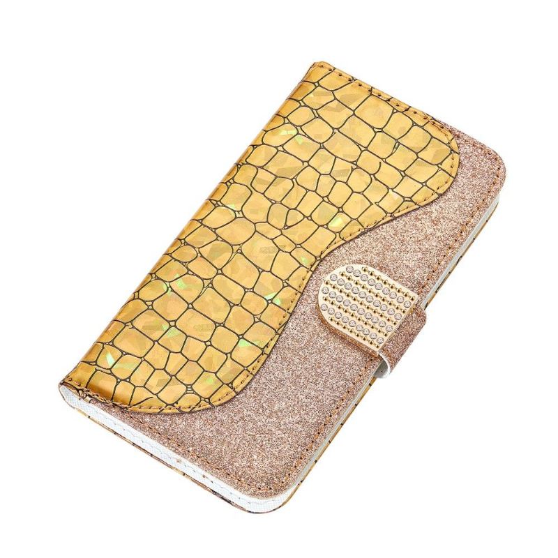 Flip Case Für Samsung Galaxy A52 5G / A52 4G / A52s 5G Luxuriöse Pailletten In Kroko-optik