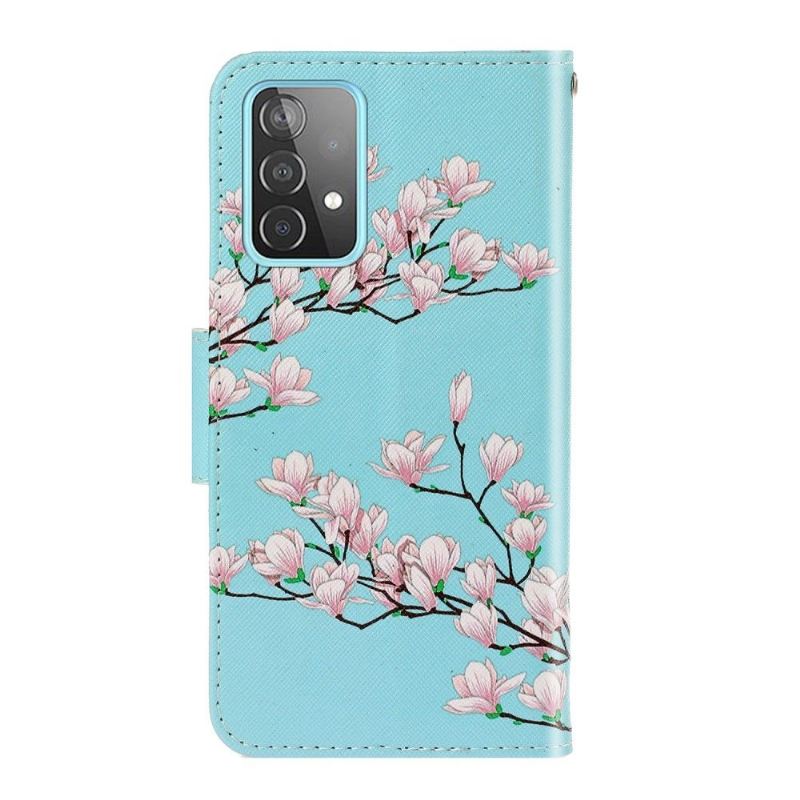 Flip Case Für Samsung Galaxy A52 5G / A52 4G / A52s 5G Weiße Blumen