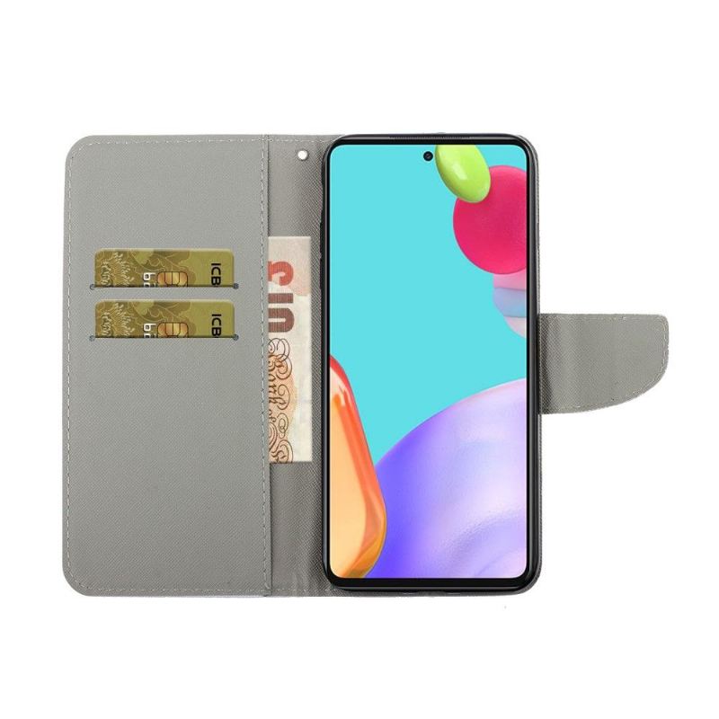 Flip Case Für Samsung Galaxy A52 5G / A52 4G / A52s 5G Weiße Blumen